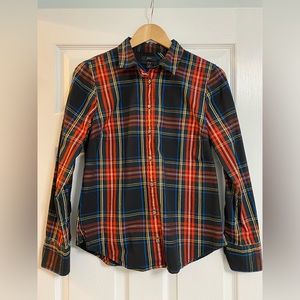 J. Crew Slim Perfect Shirt in Stewart Plaid, Size 8